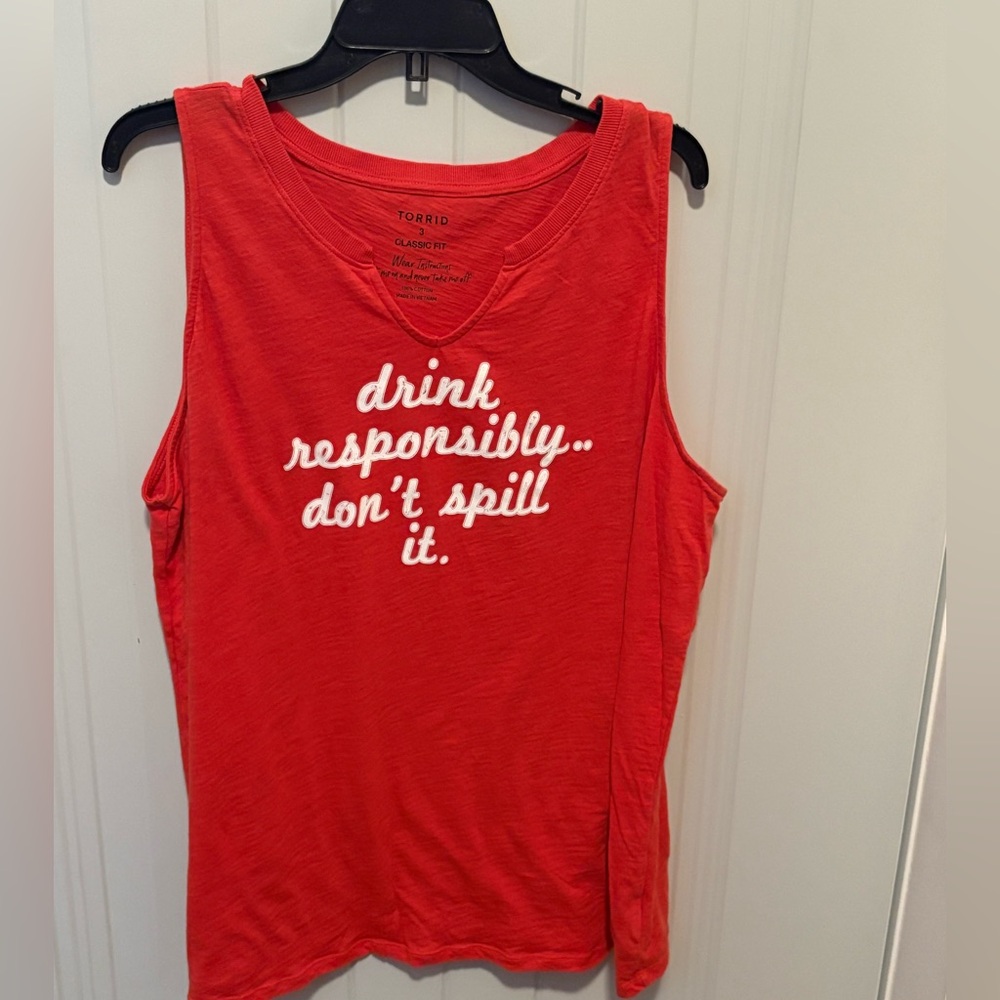 Torrid Vibrant Red Slogan Tank Top